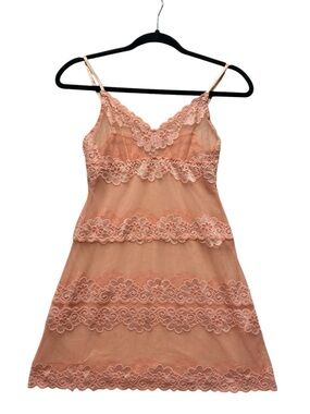 Rampage Peach Lace Trim Slip
